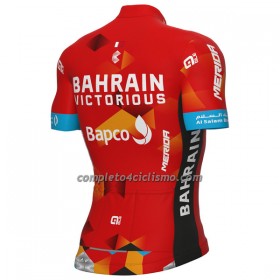 Maglia 2022 Bahrain Victorious Manica Corta Rosso